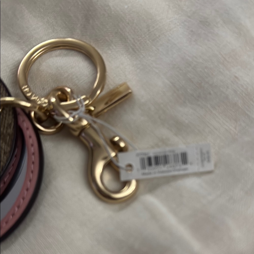 Coach Brown and Pink Mirror Key Chain/purse Charm Accessory - Picture 3 of 3